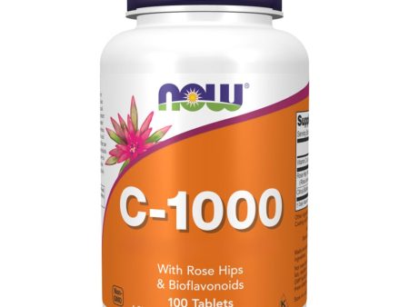 Now Foods, C-1000, Vitamina C 1000mg con Rosa Mosqueta, 100 Comprimidos veganos, Sin Gluten, Vegetariano, Sin Soja, No GMO Embalaje Deteriorado (Cad: 30 09 2027) Fashion