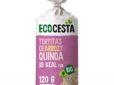 Ecocesta - Tortita Ecológica de Arroz Integral y Quinoa (120 g) - Sin Azúcar Añadido, Sin Gluten y Apta para Veganos - Alto Contenido en Proteínas Embalaje Deteriorado (Cad: 31 05 2025) For Cheap